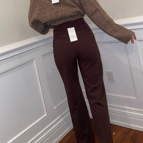 Straight leg high waisted pants with pockets - Picture 2 of 7